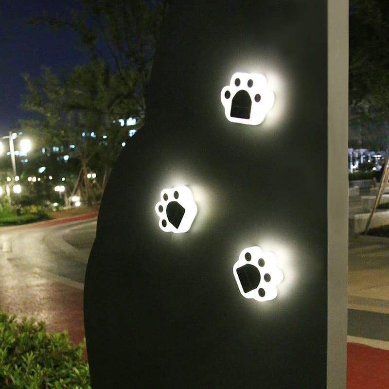 Set 4 Lampi Solare LED pentru Gradina, Flippy, Model Laba de Urs, Alb cald, Negru/Alb — imagine 12