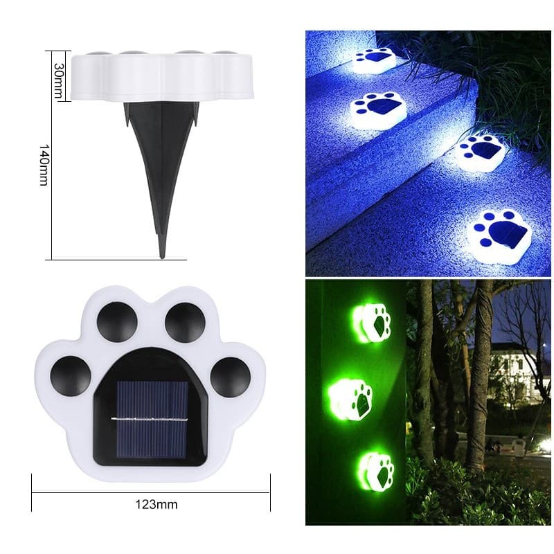 Set 4 Lampi Solare LED pentru Gradina, Model Laba de Urs, Flippy, Multicolor, Negru/Alb — imagine 1