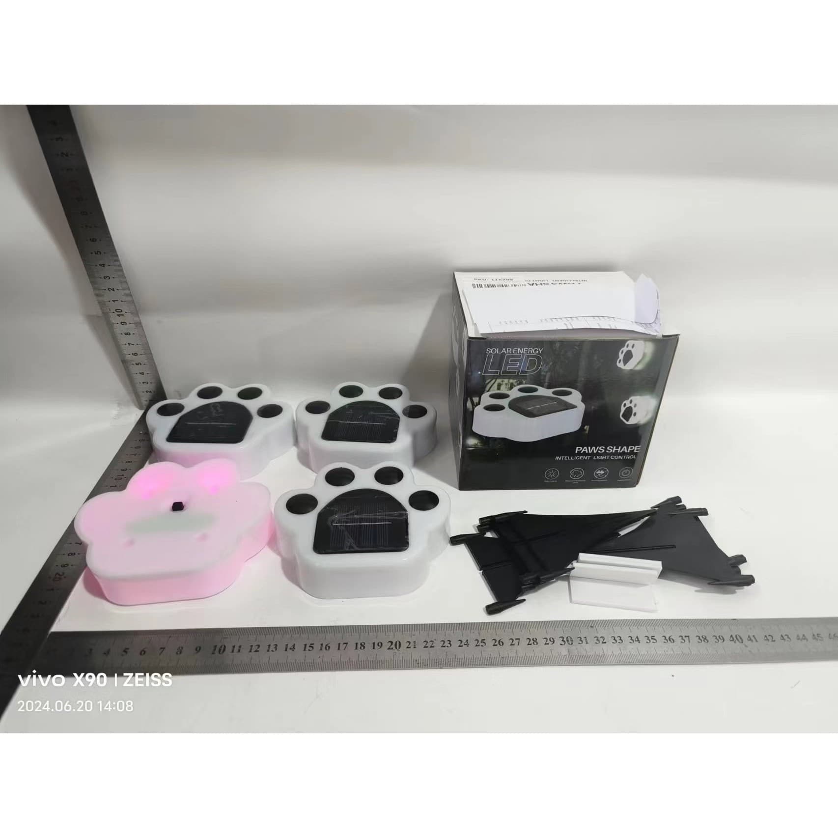 Set 4 Lampi Solare LED pentru Gradina, Model Laba de Urs, Flippy, Multicolor, Negru/Alb — imagine 7