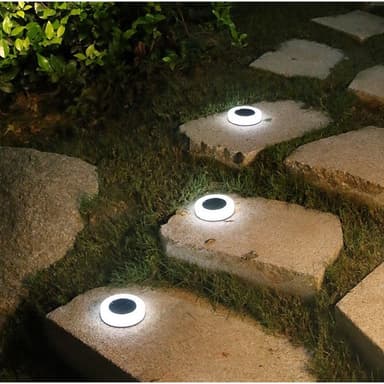 Set de Lampi Solare LED pentru Gradina, Flippy, Model Cerc, Alb/Negru