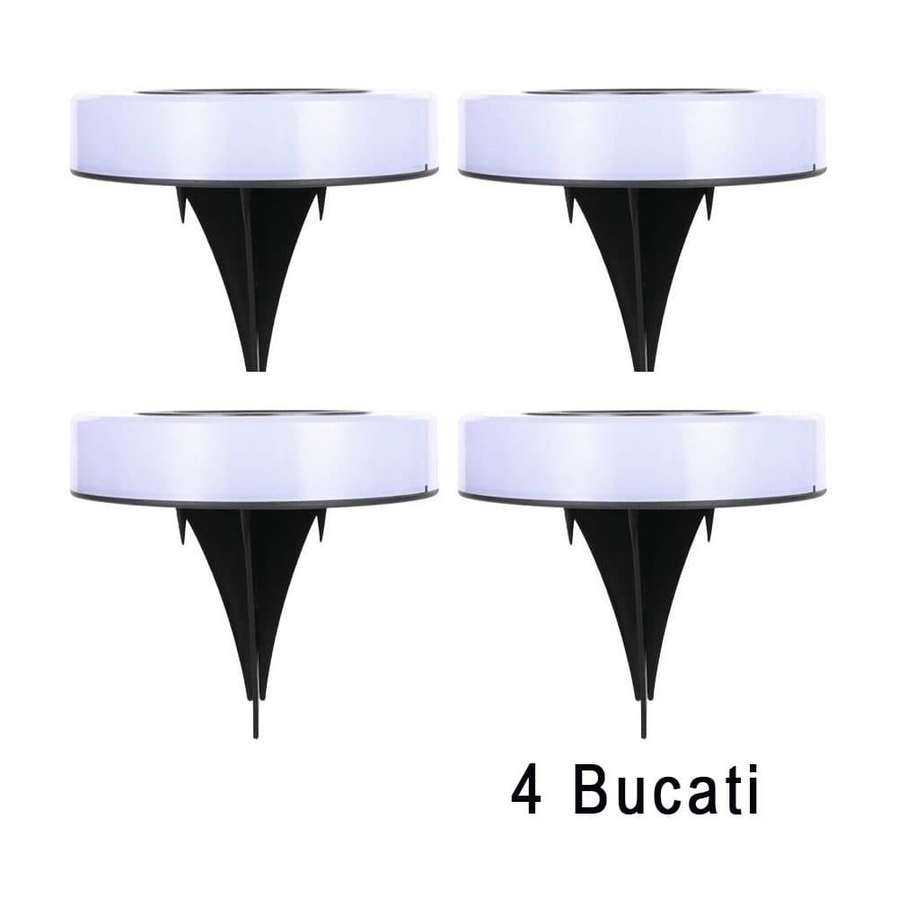 Set de Lampi Solare LED pentru Gradina, Flippy, Model Cerc, Alb/Negru — imagine 3