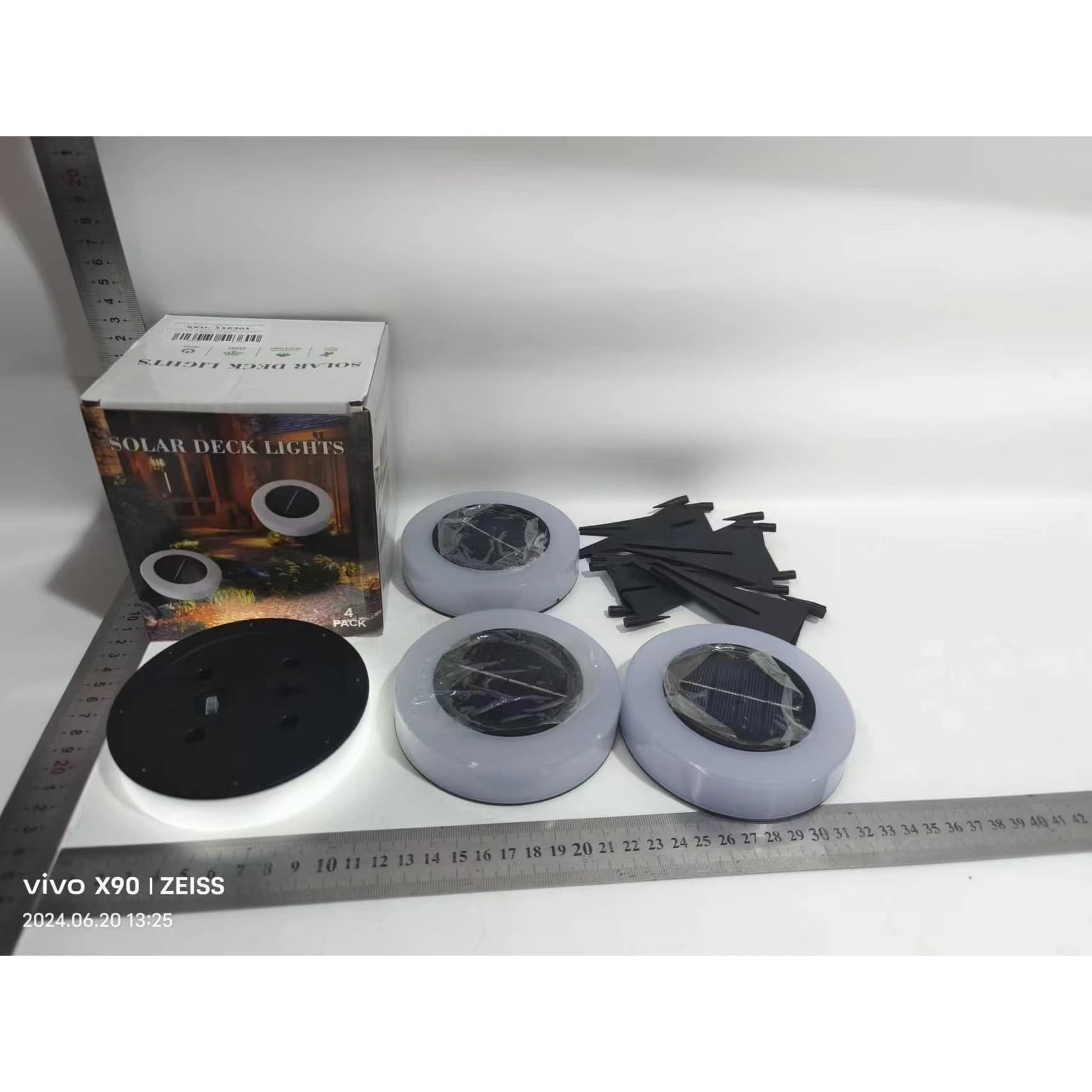 Set de Lampi Solare LED pentru Gradina, Flippy, Model Cerc, Alb/Negru — imagine 12