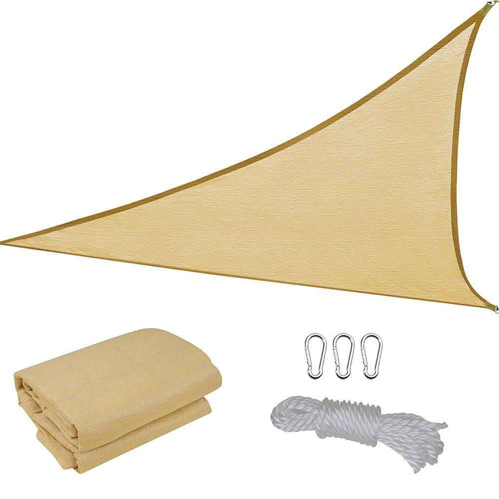 Copertina de soare/parasolar pentru terasa si gradina, Flippy, Triunghiulara, 3x3x3 m, Galbena — imagine 1