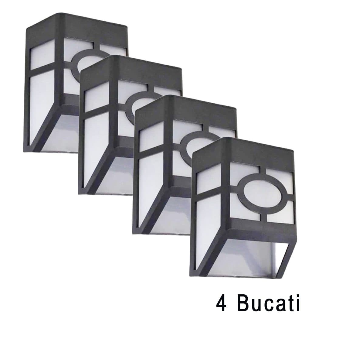 Set Lampi Solare LED pentru Gradina, Flippy, Model Geometric, Alb Rece — imagine 3