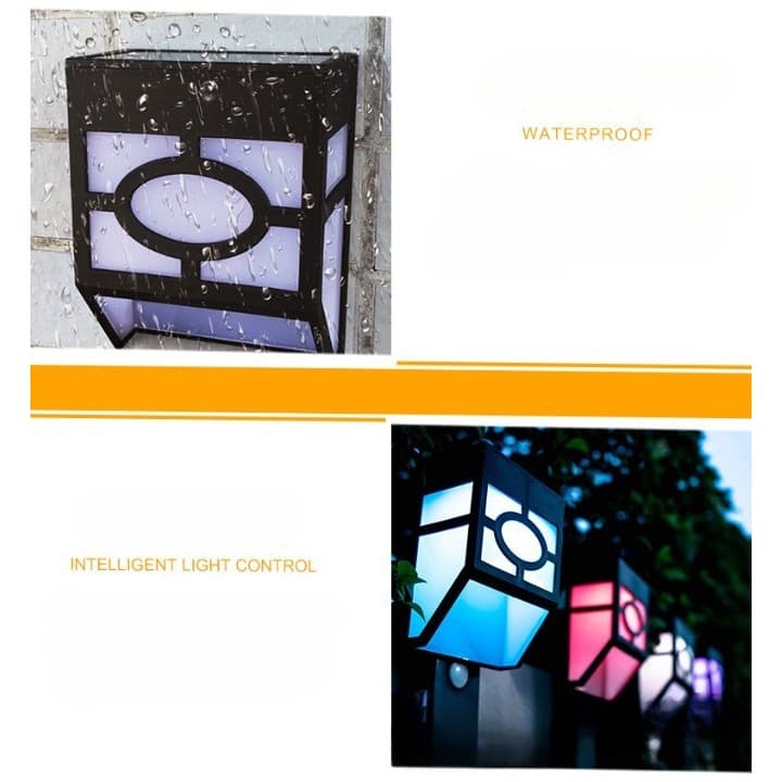 Lampa solara LED pentru gradina, Flippy, Set 4 bucati model geometric — imagine 4