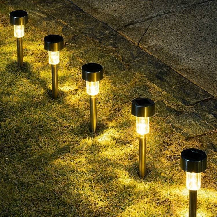 Set Lampi Solare Led Flippy pentru Gradina, Buton On-Off, Lumina Alb Cald, Argintiu — imagine 1