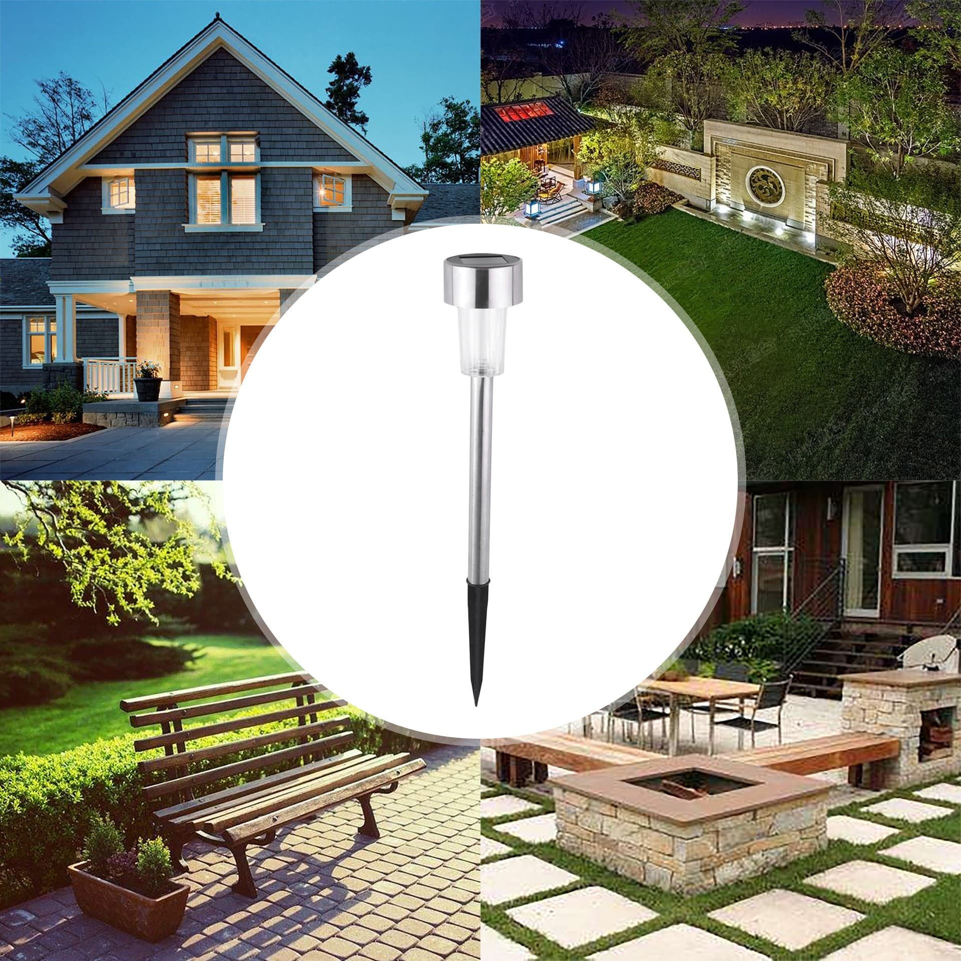 Set Lampi Solare Led Flippy pentru Gradina, Buton On-Off, Lumina Alb Cald, Argintiu — imagine 4