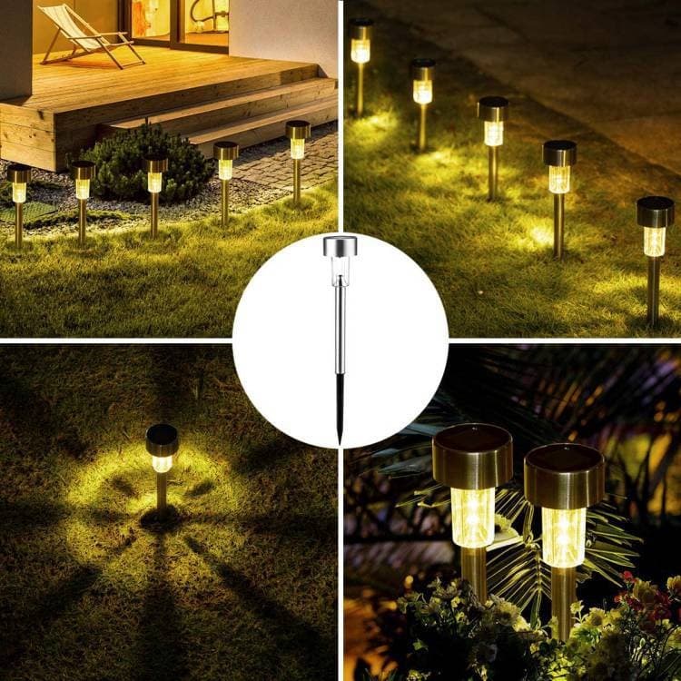 Set Lampi Solare Led Flippy pentru Gradina, Buton On-Off, Lumina Alb Cald, Argintiu — imagine 7