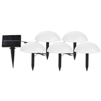 Lampi solare Flippy in forma de ciuperca, 5 bucati, alb rece