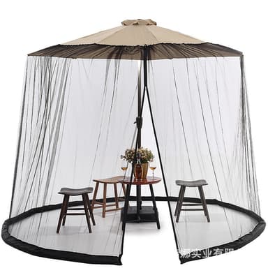 Plasa anti-tantari si insecte Flippy pentru umbrela de soare, 2.3m x 3m, negru
