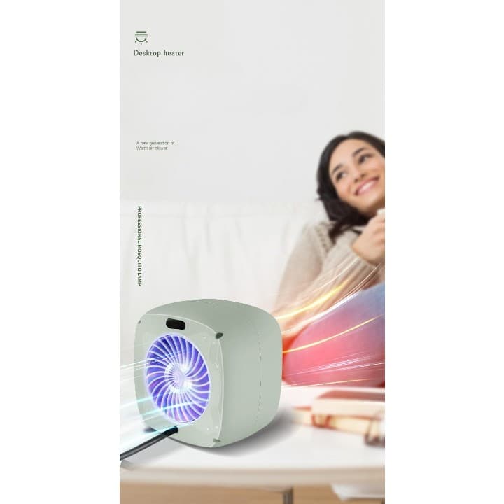 Radiator electric portabil Flippy 800 W 2 trepte Verde — imagine 3
