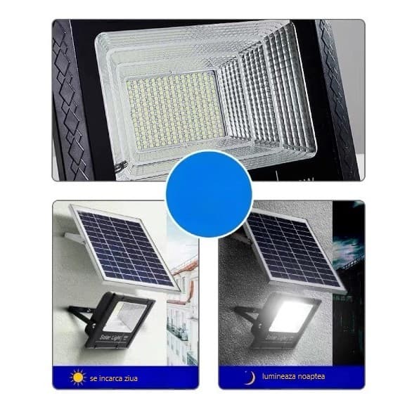 Proiector LED Solar Exterior IP67 100W cu Panou Solar Flippy — imagine 8