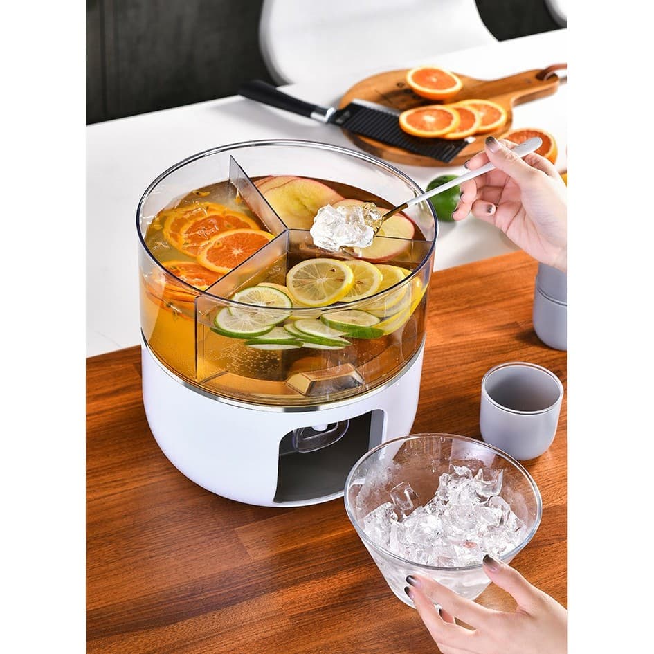 Dozator de apa, 3 compartimente rotative, capacitate 3l, Flippy, alb — imagine 3