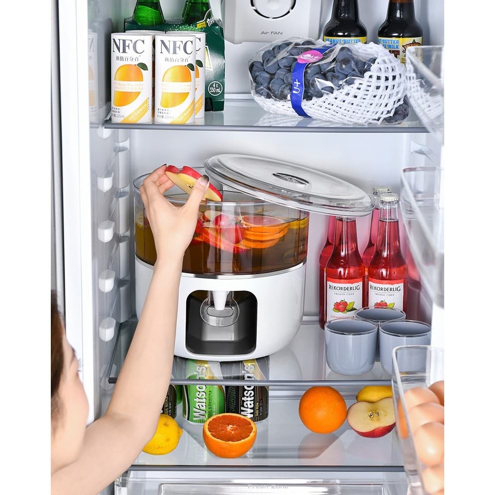 Dozator de apa, 3 compartimente rotative, capacitate 3l, Flippy, alb — imagine 5