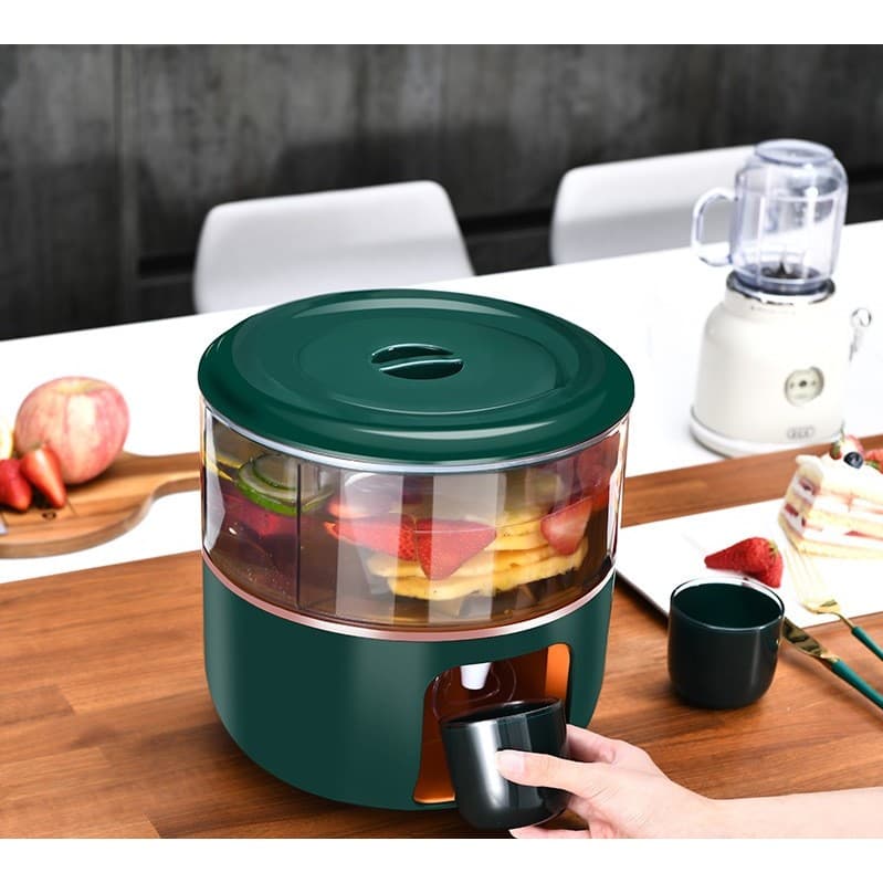 Dozator de apa Flippy, 3 compartimente rotative, capacitate 6l, verde — imagine 2