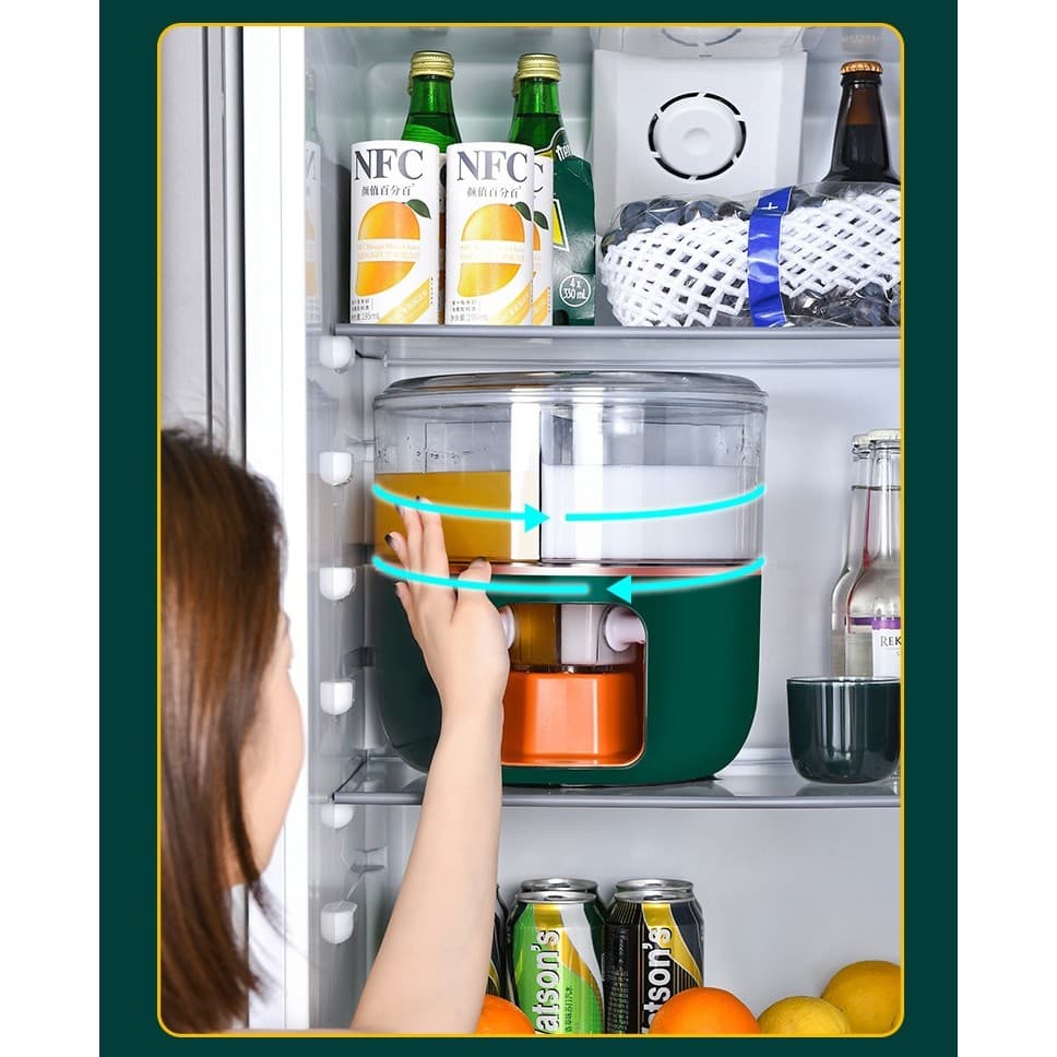 Dozator de apa Flippy, 3 compartimente rotative, capacitate 6l, verde — imagine 5