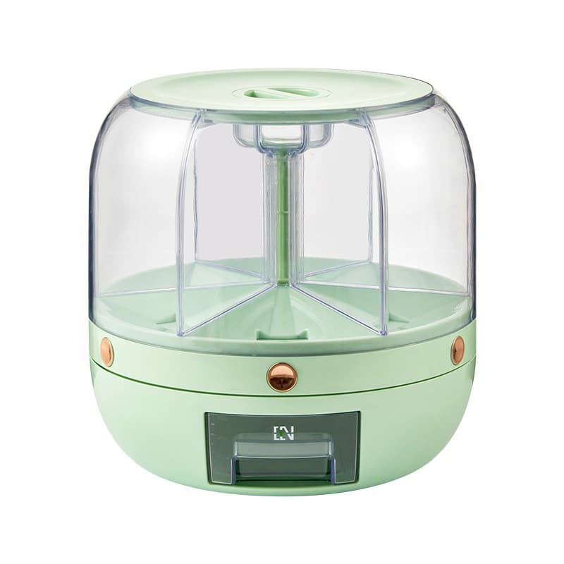 Dozator de cereale rotativ 360 Flippy 6 compartimente capacitate 6 L verde deschis — imagine 1