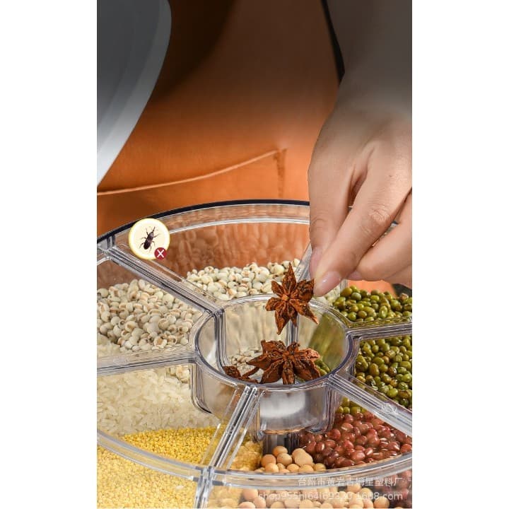 Dozator de cereale rotativ 360 Flippy 6 compartimente capacitate 3 L verde inchis — imagine 9