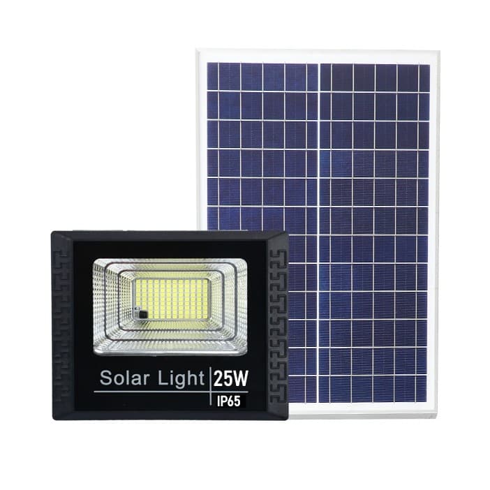 Proiector LED Solar 25W cu panou solar, telecomanda, suport prindere, Flippy — imagine 1