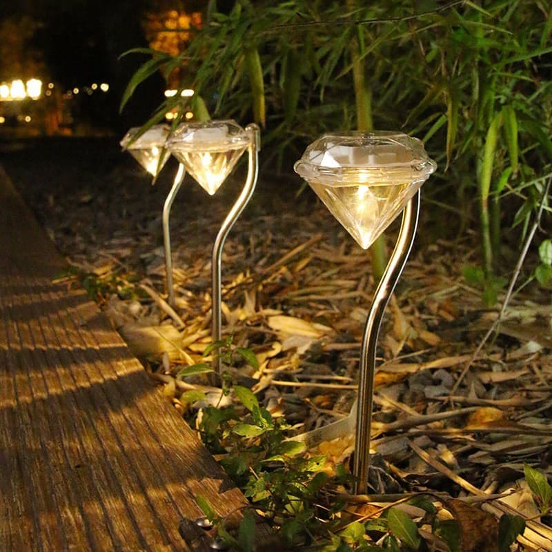 Lampa solara LED pentru Gradina, Flippy, Set 4 Bucati Tip Diamant — imagine 1