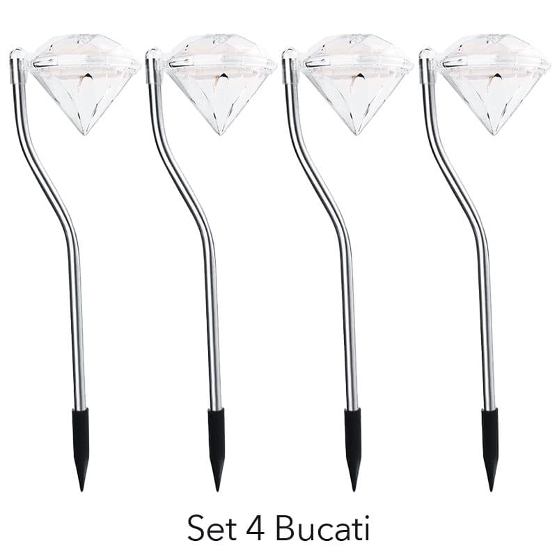 Lampa solara LED pentru Gradina, Flippy, Set 4 Bucati Tip Diamant — imagine 3
