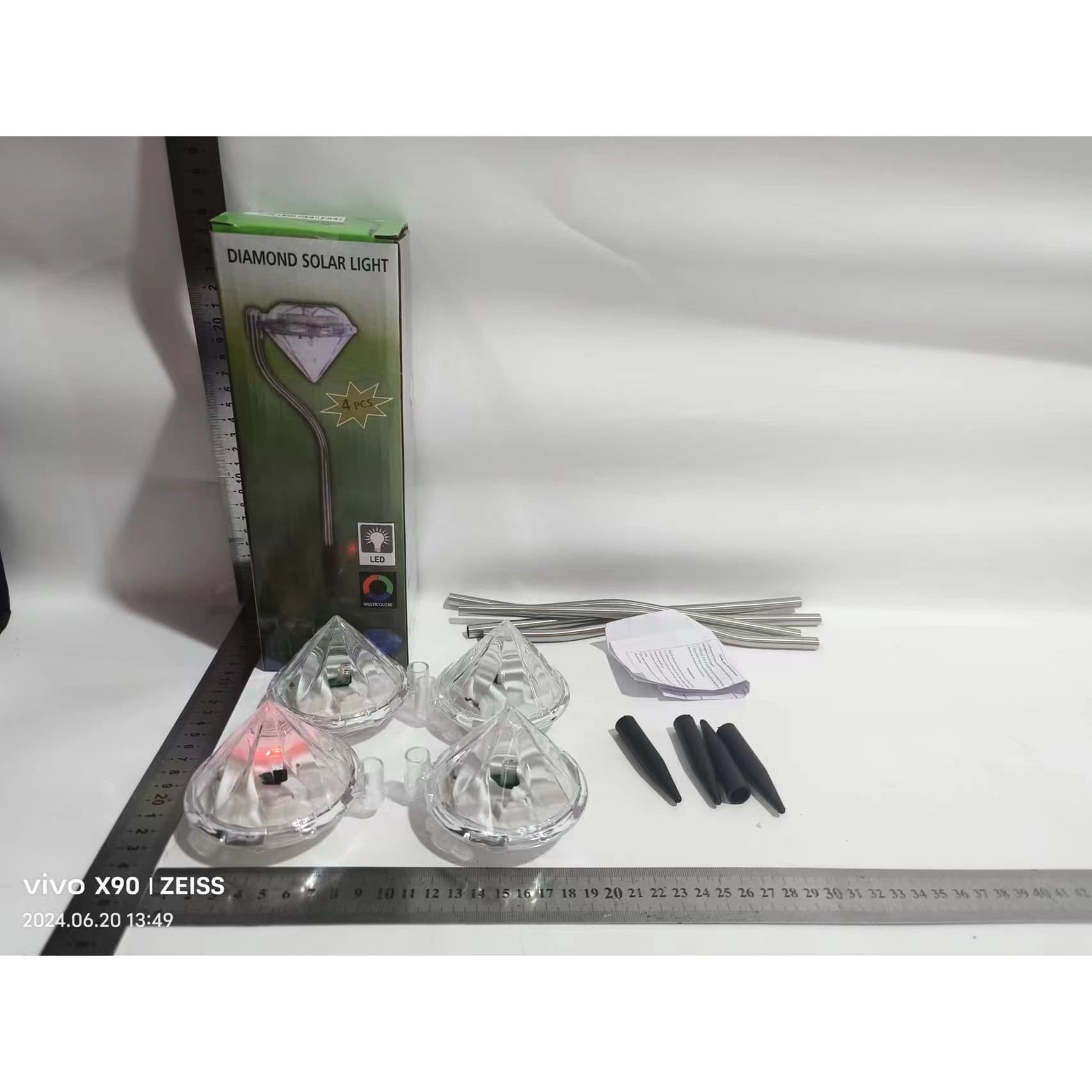 Lampa solara LED pentru gradina, Flippy, Set 4 bucati Tip Diamant — imagine 6