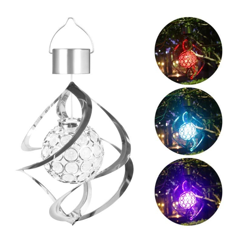 Lampa solara LED RGB pentru gradina/terasa, Flippy, cu glob de cristal și rotatie la vant — imagine 2