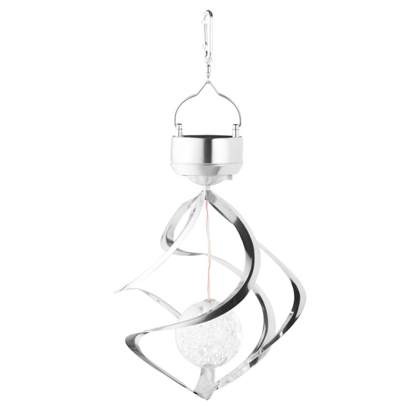 Lampa solara LED RGB spirala Flippy pentru gradina/terasa, se roteste de la vant, multicolor — imagine 2