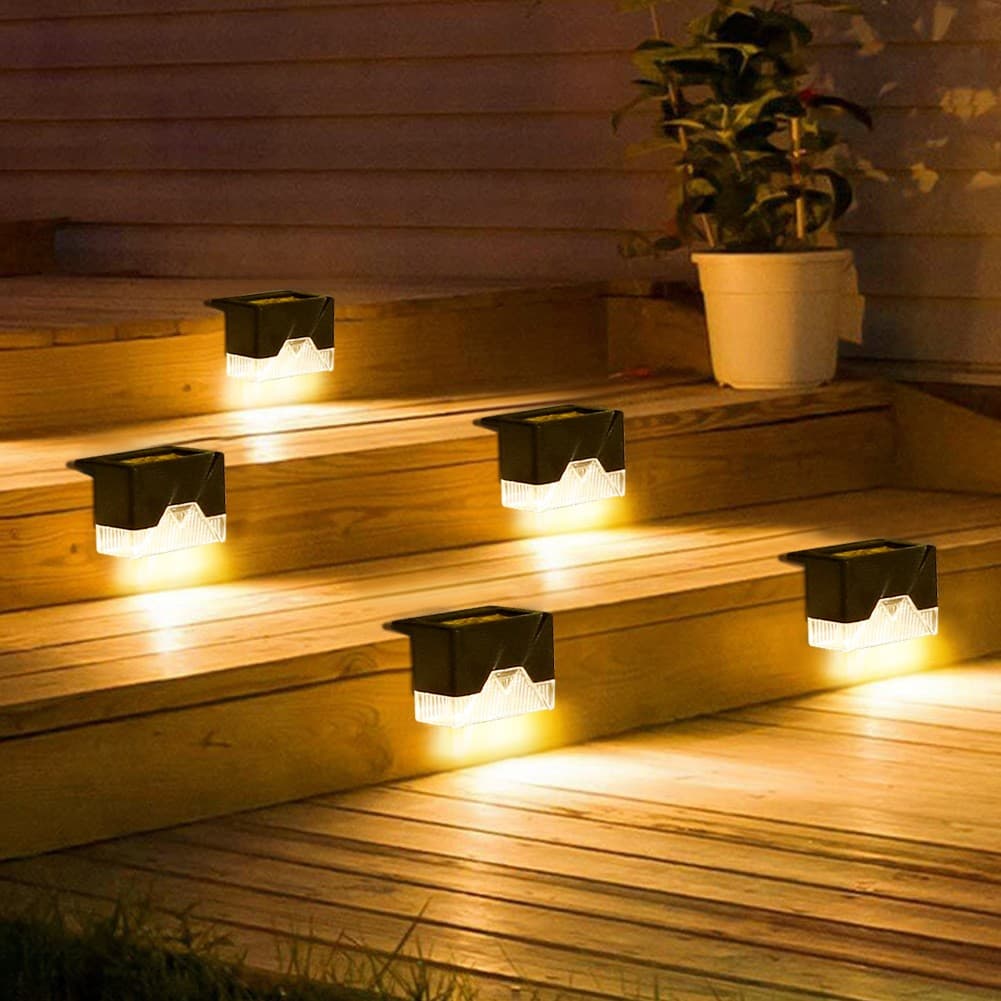 Aplica solara LED pentru gradina, Set 4 bucati, Flippy, Alb Cald, Negru — imagine 1