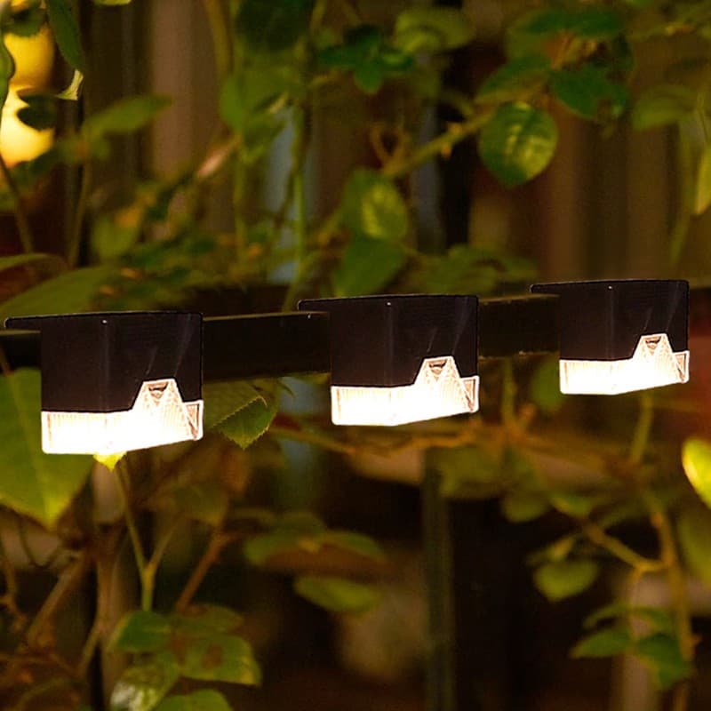 Aplica solara LED pentru gradina, Set 4 bucati, Flippy, Alb Cald, Negru — imagine 5