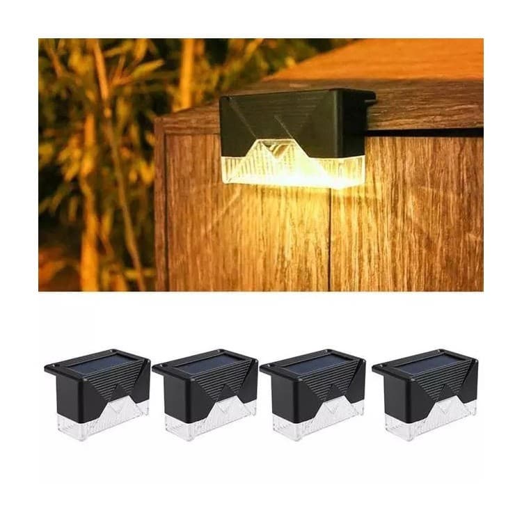 Aplica solara LED pentru gradina, Set 4 bucati, Flippy, Alb Cald, Negru — imagine 6
