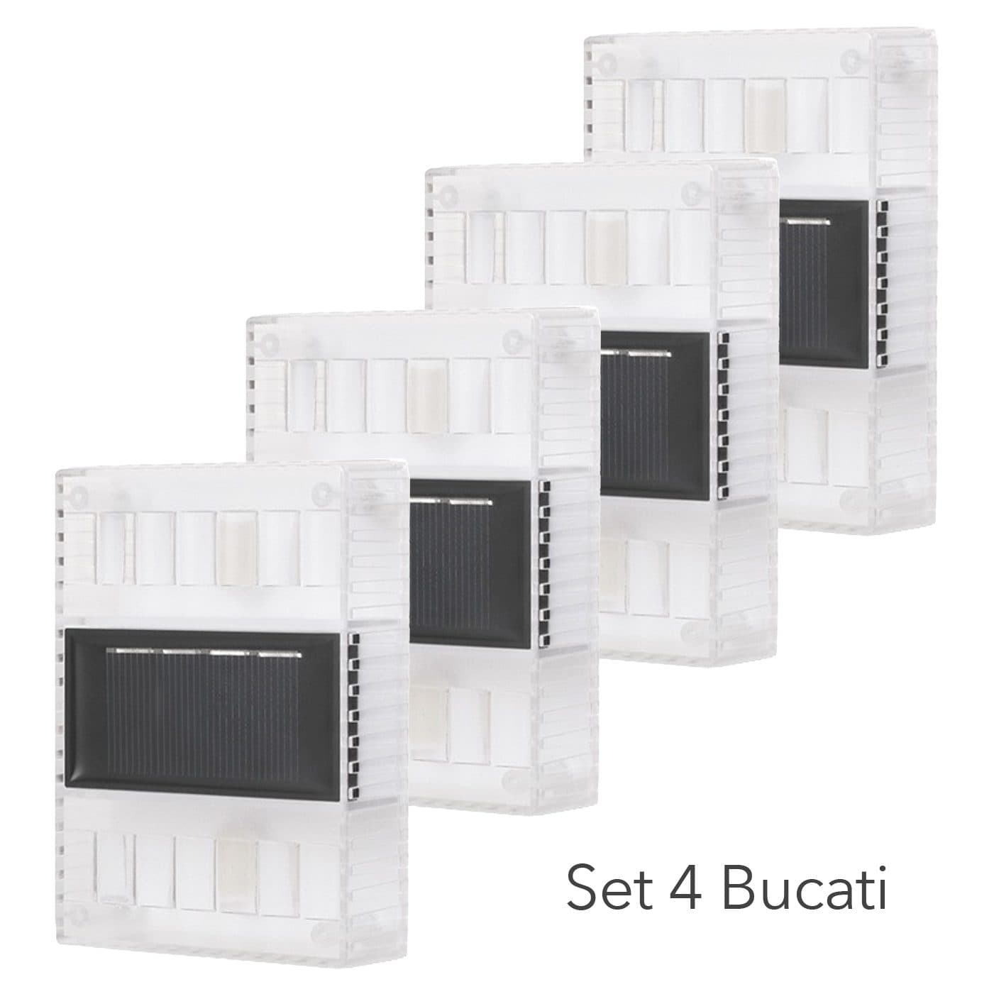 Aplica solara LED pentru gradina, Flippy, Set 4 bucati, IP65, Alb cald — imagine 1
