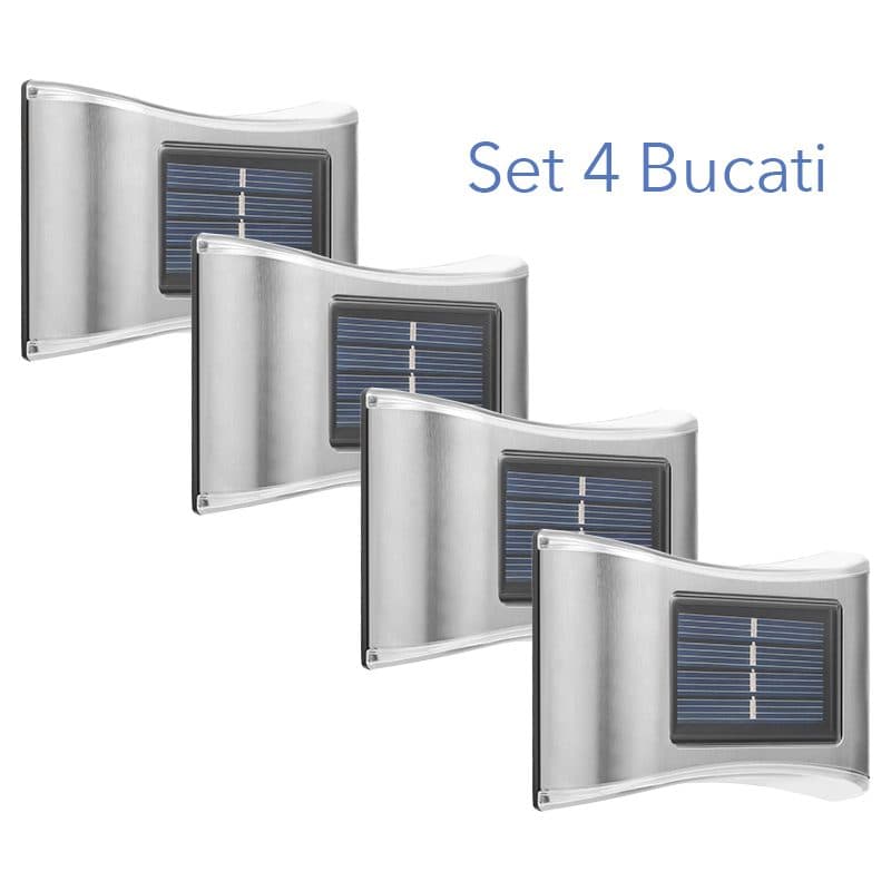 Aplica solara LED Flippy Set 4 Bucati pentru Gradina, Alb Cald, Gri — imagine 3