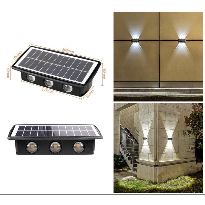 Lampa solara LED bidirecională pentru perete Flippy 20.5x10 cm 6 LED-uri IP65 Alb rece — imagine 5