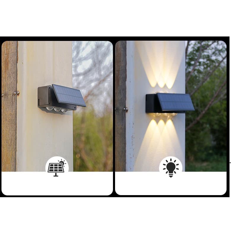 Lampa solara LED bidirectionala Flippy pentru perete, scari si gradina — imagine 1