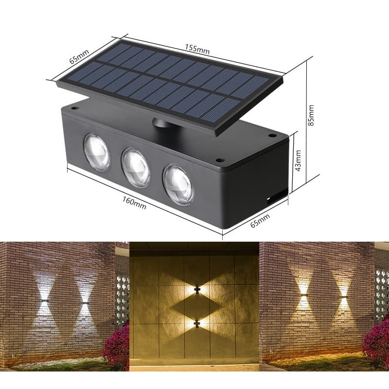 Lampa solara LED bidirectionala Flippy pentru perete, scari si gradina — imagine 5