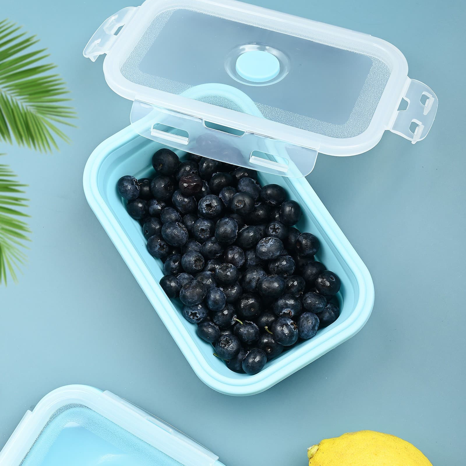 Caserole pliabile Flippy Set 3 Silicon Albastru — imagine 7