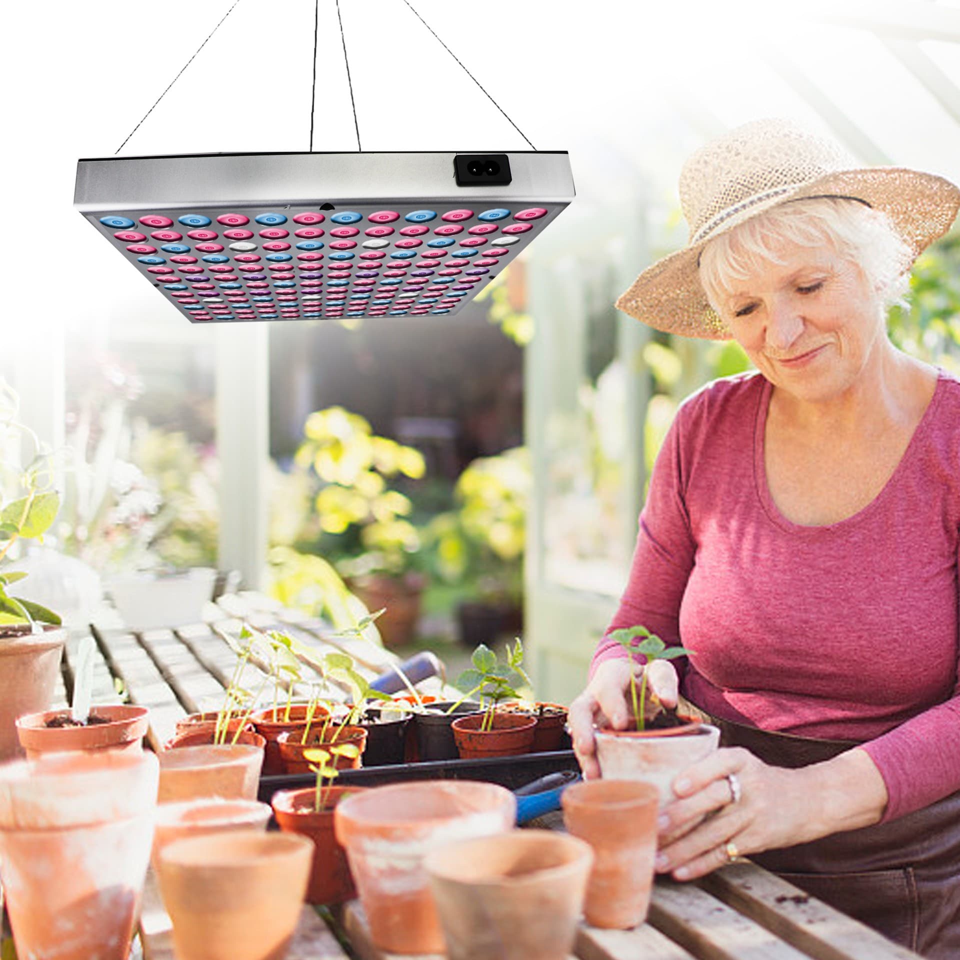 Lampa LED Flippy 45W pentru cresterea plantelor in interior, 225 de leduri, multicolor — imagine 3