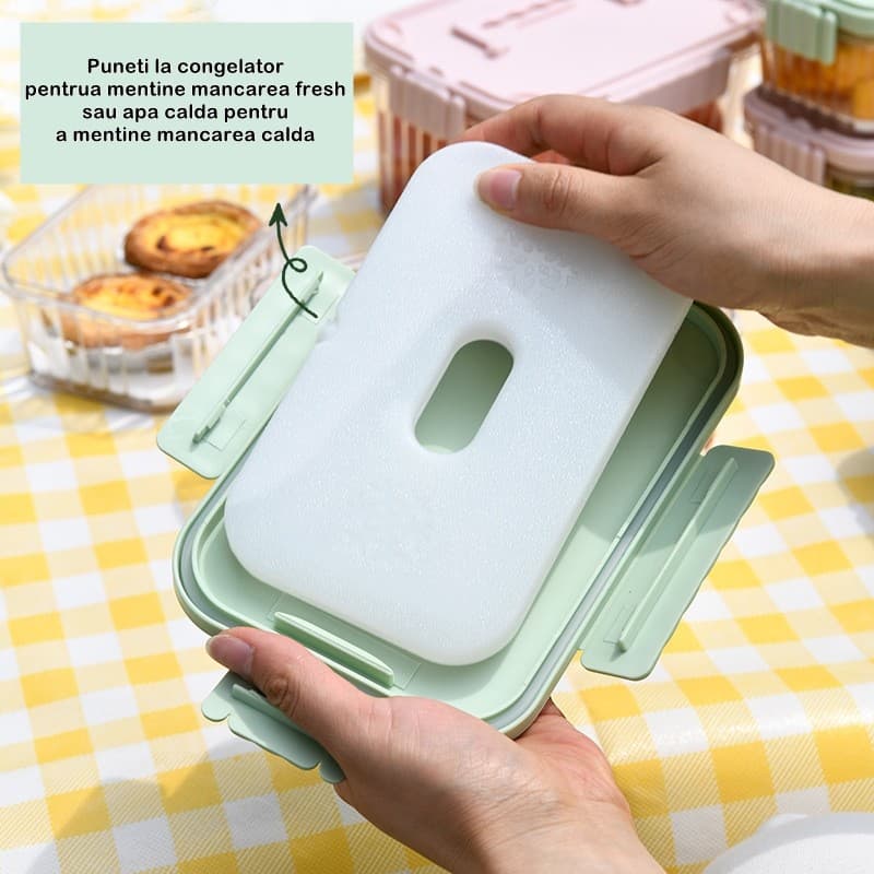 Caserola portabila Flippy 1500 ml etanș transparent — imagine 2
