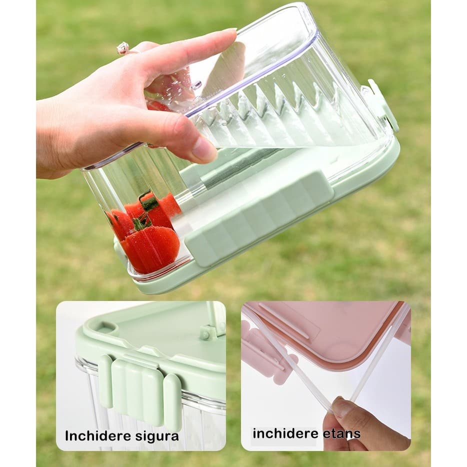 Caserola portabila Flippy 1500 ml etanș transparent — imagine 4