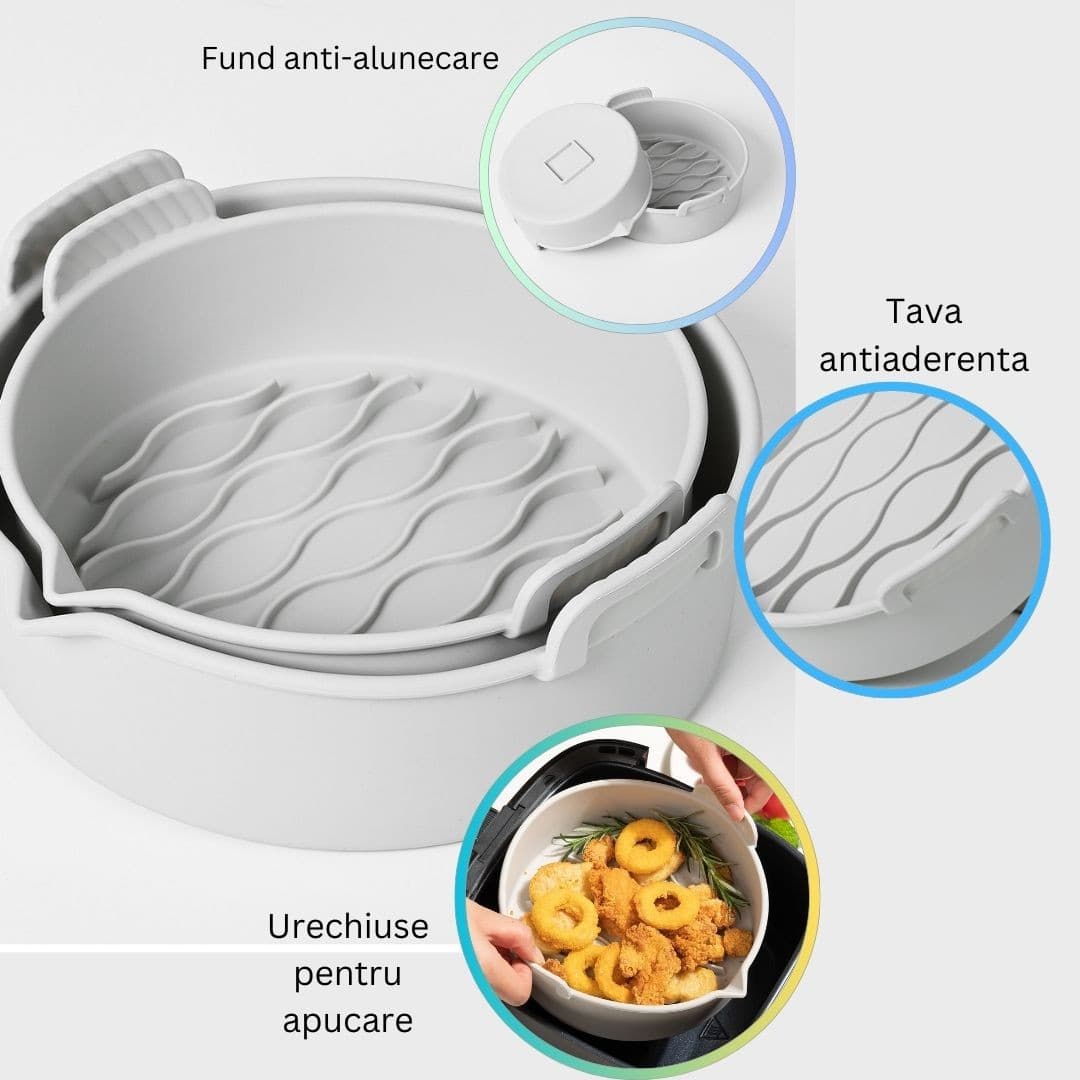 Set 2 Tavi de silicon ecologic pentru air fryer Flippy — imagine 3