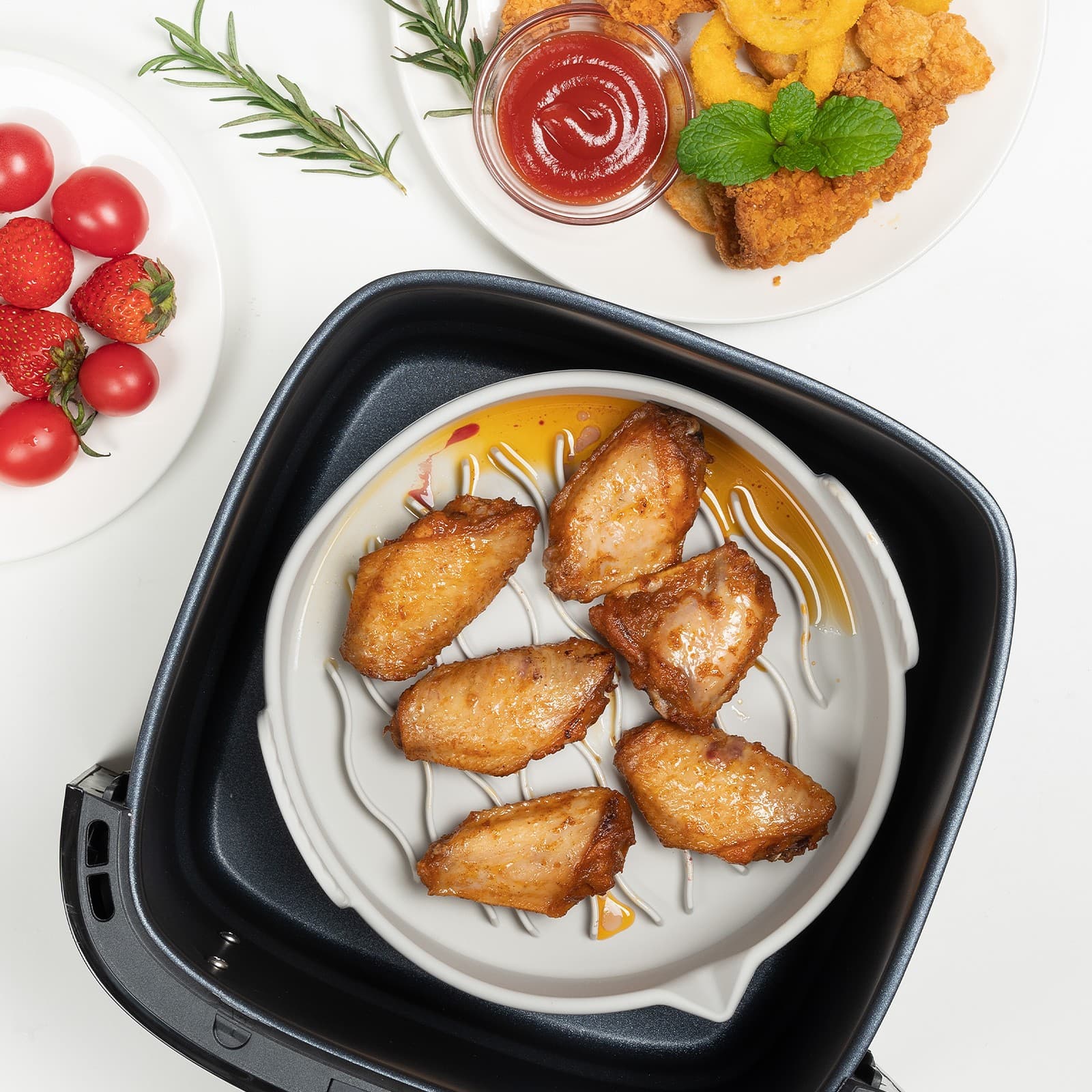 Set 2 Tavi de silicon ecologic pentru air fryer Flippy — imagine 7