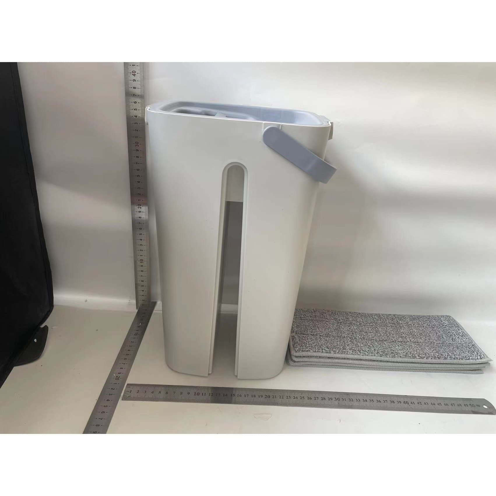 Set de curatenie Mop plat, galeata cu 2 cuve, 4 rezerve microfibra, Flippy Alb — imagine 12