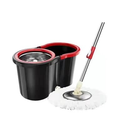 Set mop rotativ Flippy capacitate 8 l negru/rosu microfibra