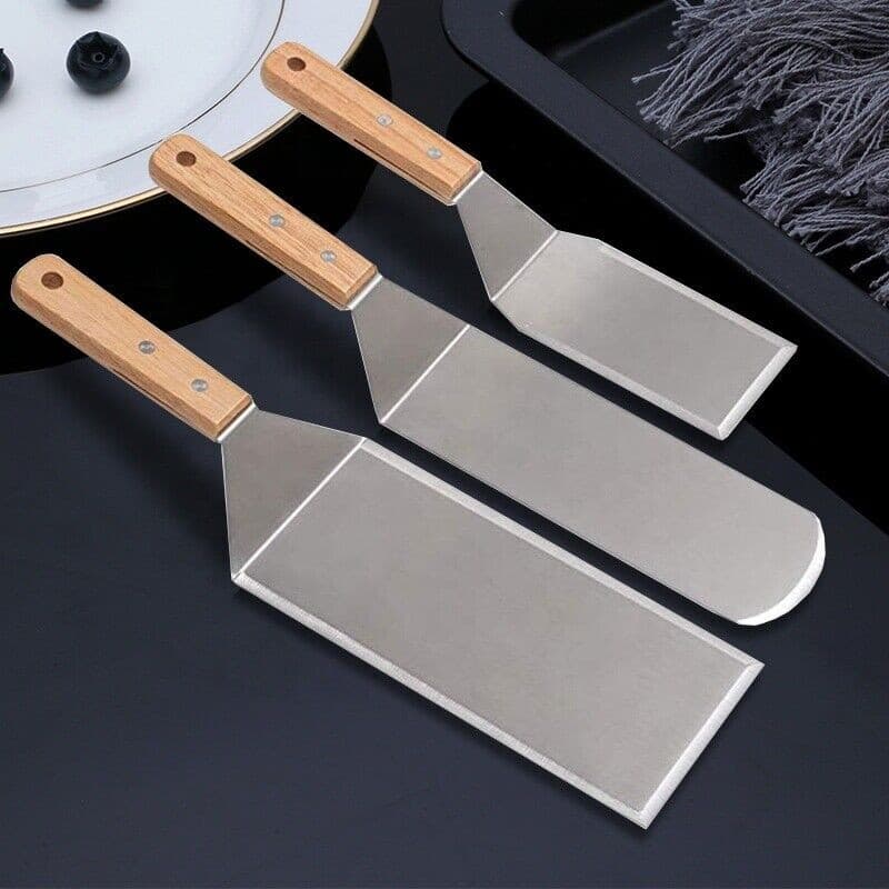 Set de spatule pentru gratar Flippy, Inox, Maner din lemn — imagine 4