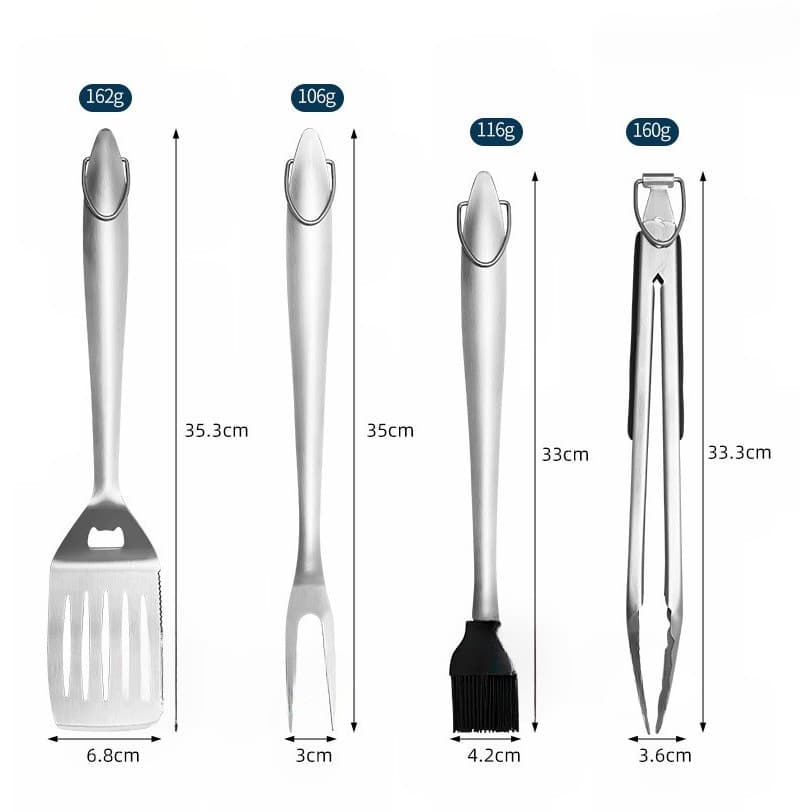 Set de ustensile pentru gratar Flippy Inox 4 piese — imagine 3