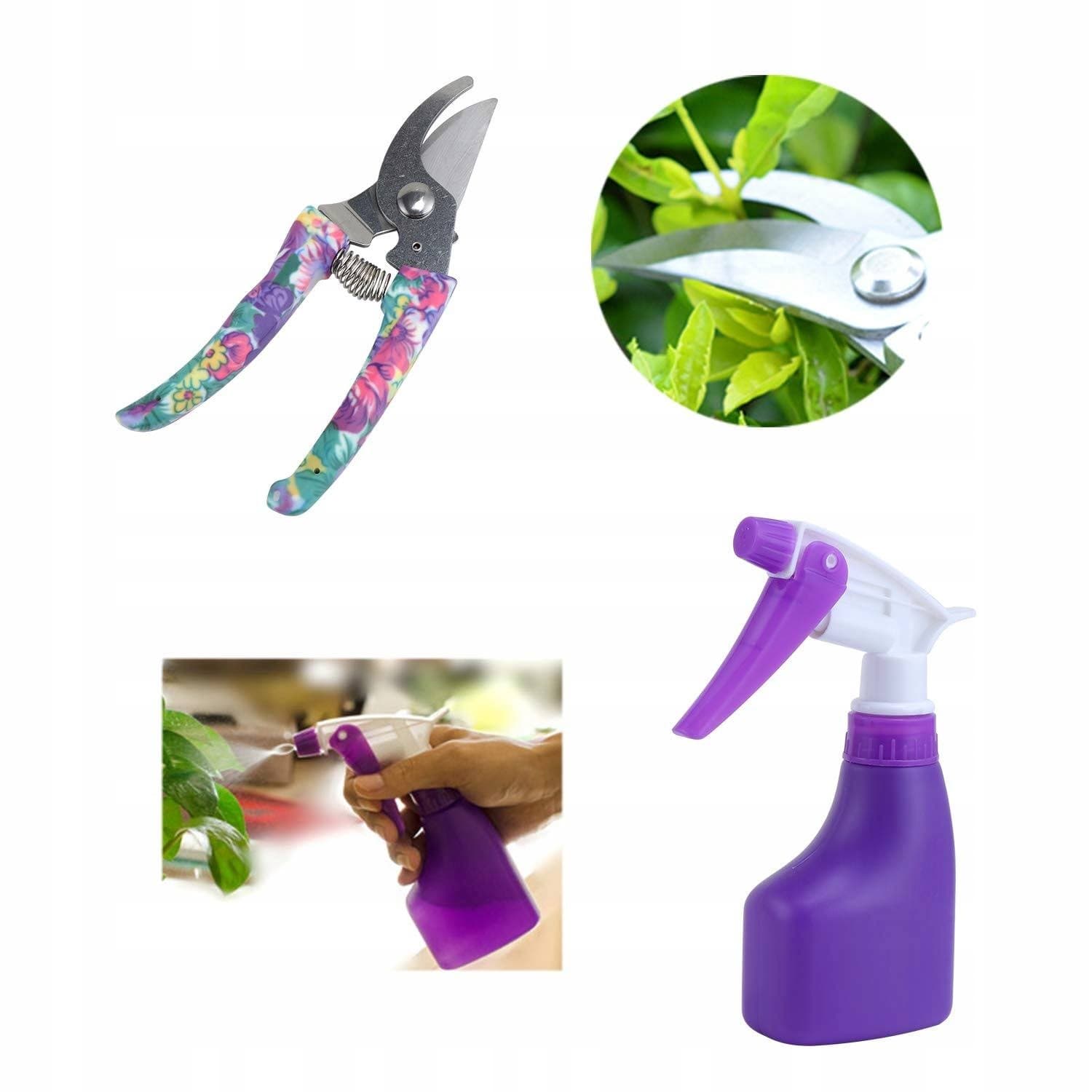 Set accesorii gradinarit Flippy cu geanta depozitare otel inoxidabil mov — imagine 5