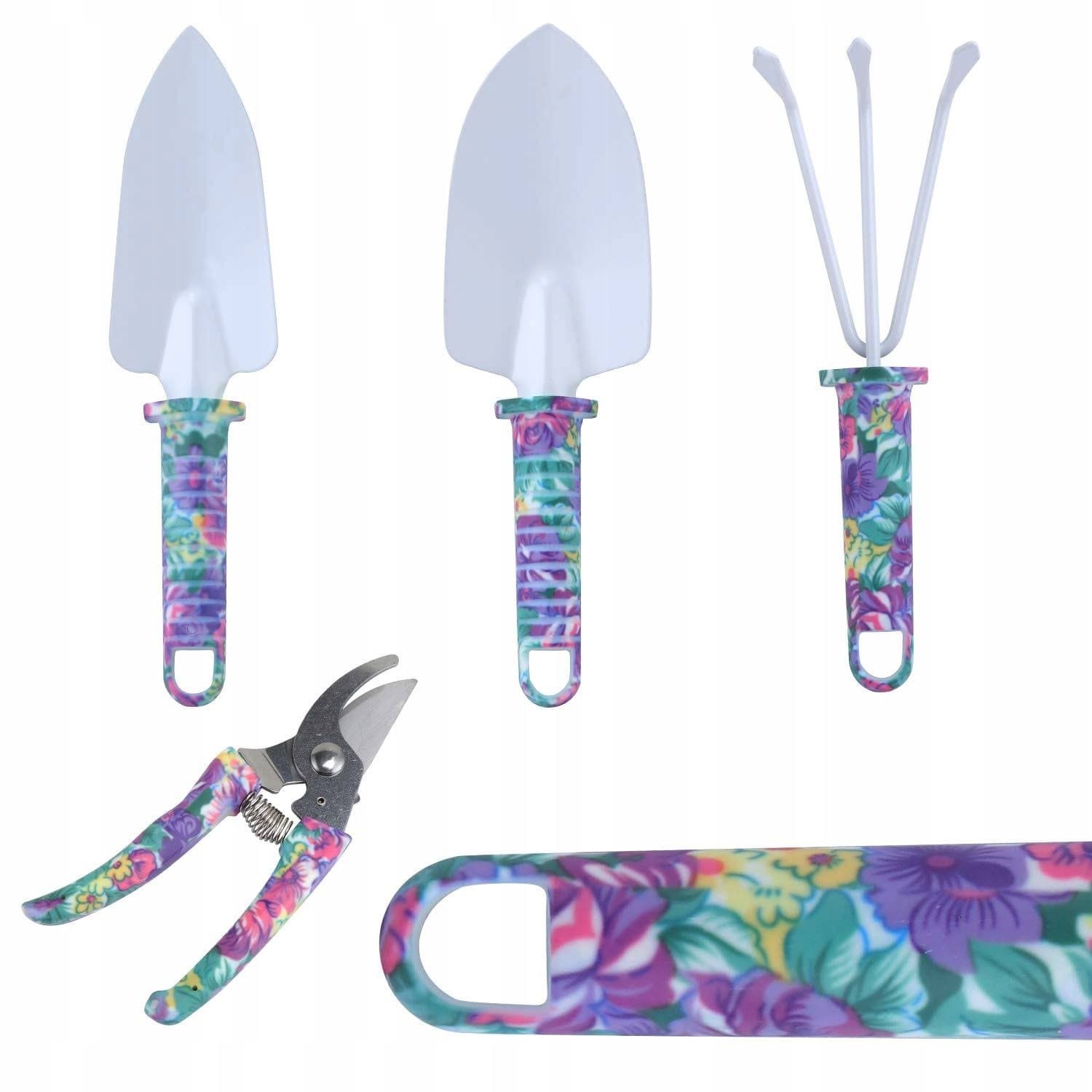 Set accesorii gradinarit Flippy cu geanta depozitare otel inoxidabil mov — imagine 6
