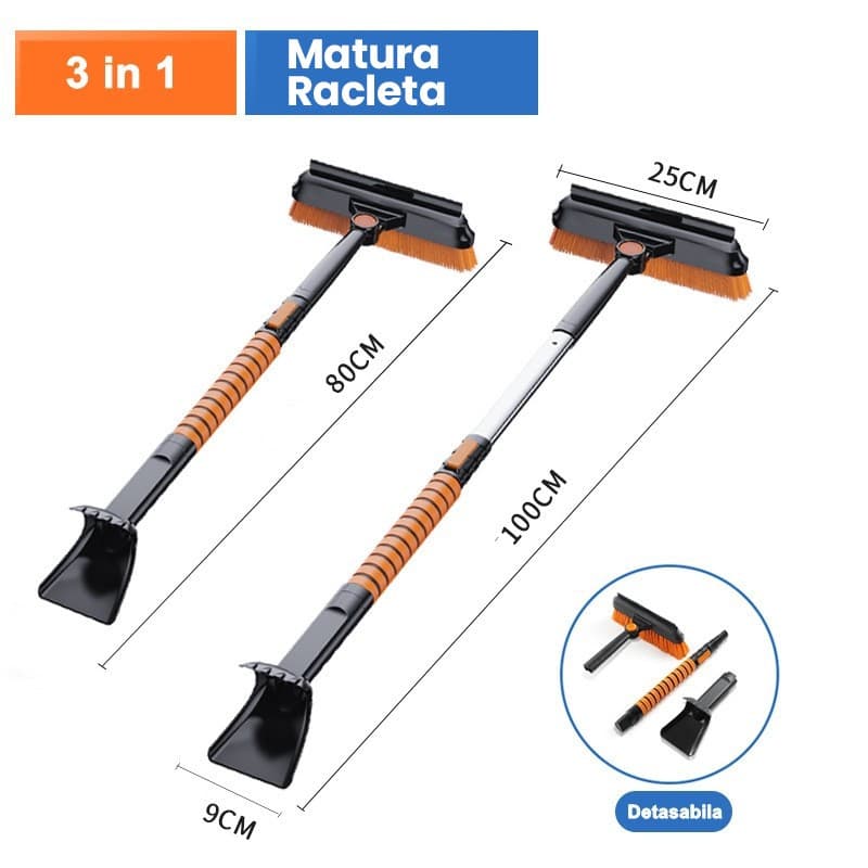 Perie si Racleta Rotativa 3 in 1 Flippy Pentru zapada Telescopica 100 x 25 cm — imagine 6