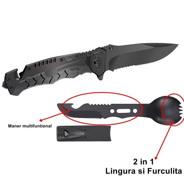 Kit supravietuire multifuncional Flippy 42 de Instrumenturi Profesionale Echipament de Prim-Ajutor Negru — imagine 4